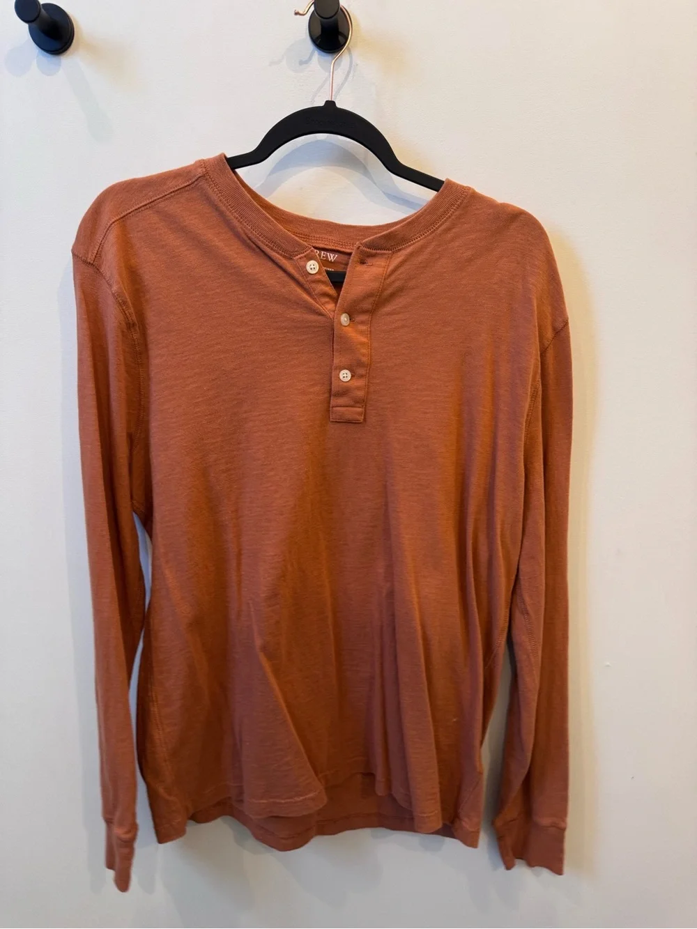 J.Crew Rust Orange Henley Top
